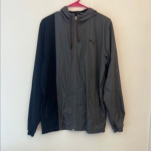 Puma Men's Two-Tone Gray and Black Windbreaker